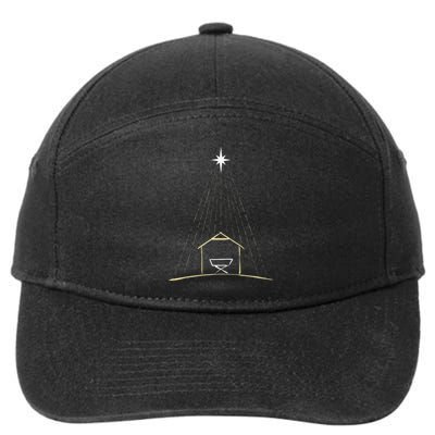 Christmas Nativity Manger 7-Panel Snapback Hat