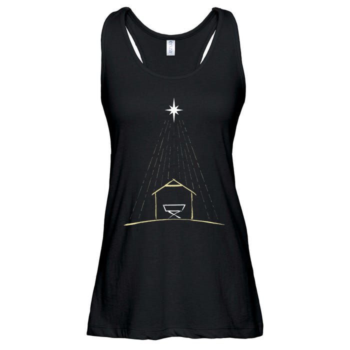 Christmas Nativity Manger Ladies Essential Flowy Tank