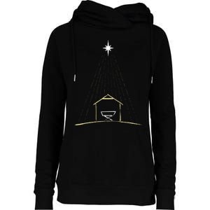 Christmas Nativity Manger Womens Funnel Neck Pullover Hood