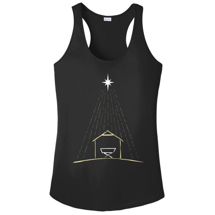 Christmas Nativity Manger Ladies PosiCharge Competitor Racerback Tank