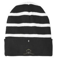 Christmas Nativity Manger Striped Beanie with Solid Band