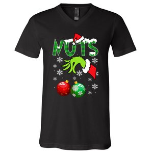 Chest Nuts Matching Chestnuts Christmas Snow Couples V-Neck T-Shirt