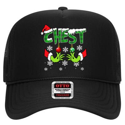 Chest Nuts Matching Chestnuts Christmas Snow Couples High Crown Mesh Back Trucker Hat