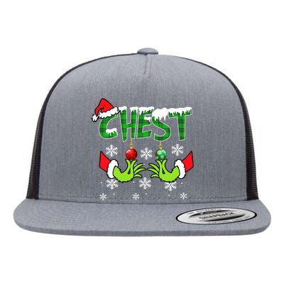 Chest Nuts Matching Chestnuts Christmas Snow Couples Flat Bill Trucker Hat