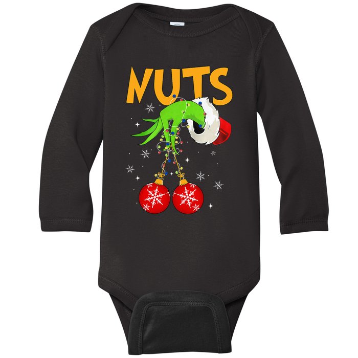 Chest Nuts Matching Chestnuts Christmas Snow Couples Baby Long Sleeve Bodysuit