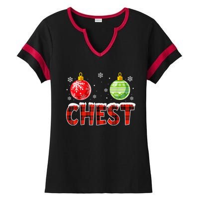 Chest Nuts Matching Chestnuts Funny Christmas Couples Chest Ladies Halftime Notch Neck Tee