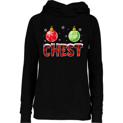 Chest Nuts Matching Chestnuts Funny Christmas Couples Chest Womens Funnel Neck Pullover Hood