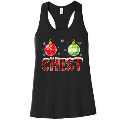 Chest Nuts Matching Chestnuts Funny Christmas Couples Chest Women's Racerback Tank