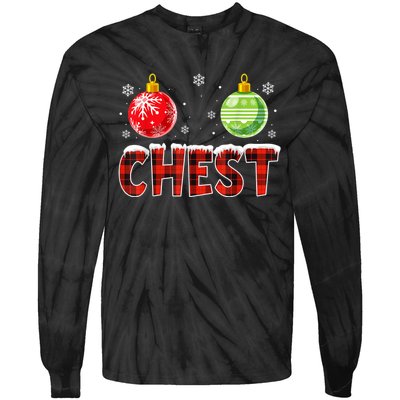 Chest Nuts Matching Chestnuts Funny Christmas Couples Chest Tie-Dye Long Sleeve Shirt