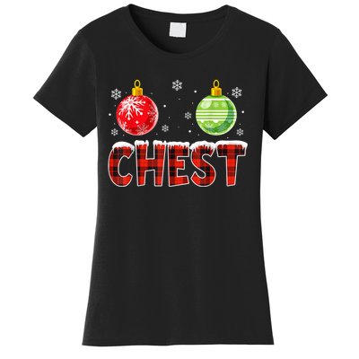 Chest Nuts Matching Chestnuts Funny Christmas Couples Chest Women's T-Shirt