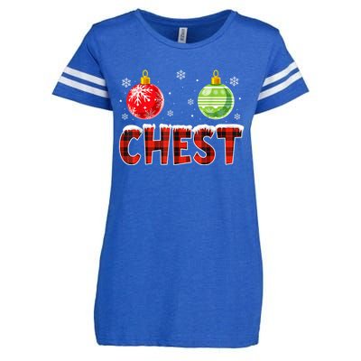 Chest Nuts Matching Chestnuts Funny Christmas Couples Chest Enza Ladies Jersey Football T-Shirt