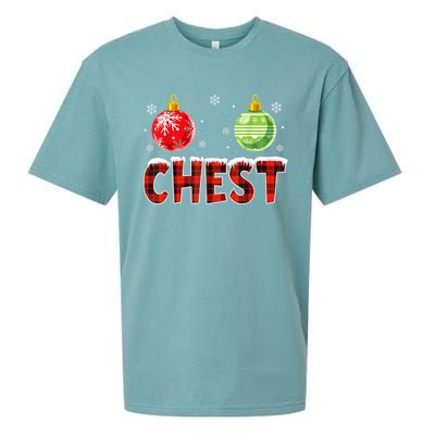 Chest Nuts Matching Chestnuts Funny Christmas Couples Chest Sueded Cloud Jersey T-Shirt