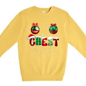 Chest Nuts Matching Chestnuts Funny Christmas Couples Premium Crewneck Sweatshirt