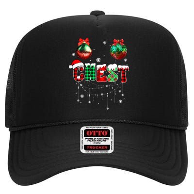 Chest Nuts Matching Chestnuts Funny Christmas Couples High Crown Mesh Back Trucker Hat