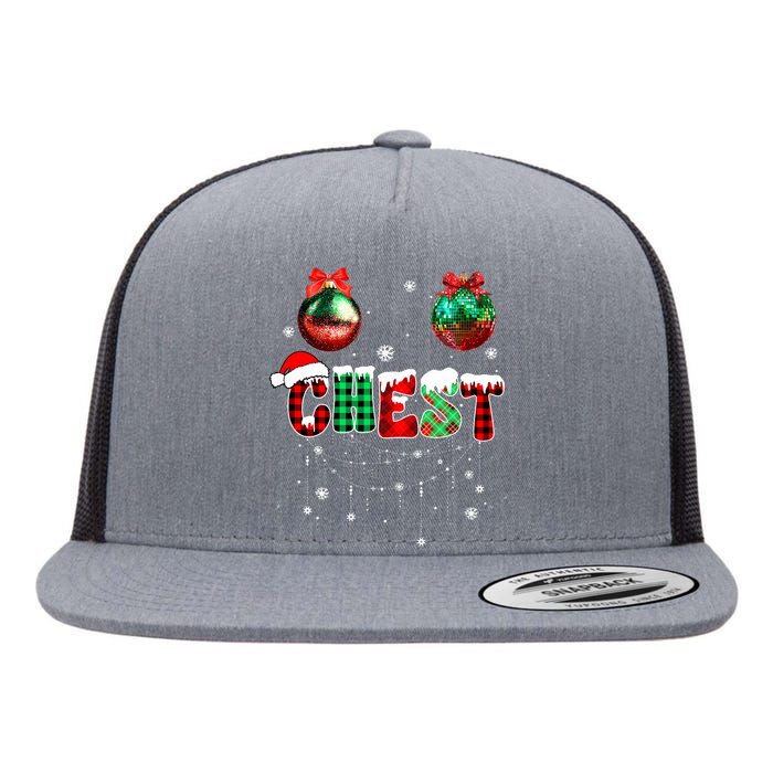 Chest Nuts Matching Chestnuts Funny Christmas Couples Flat Bill Trucker Hat