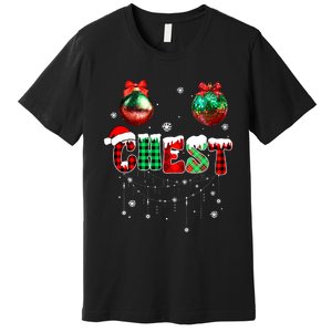 Chest Nuts Matching Chestnuts Funny Christmas Couples Premium T-Shirt