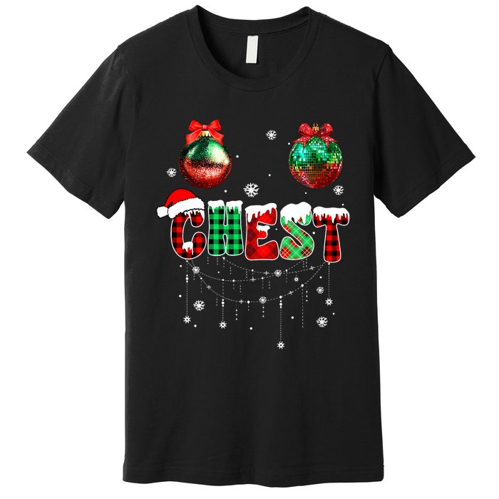 Chest Nuts Matching Chestnuts Funny Christmas Couples Premium T-Shirt