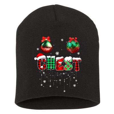 Chest Nuts Matching Chestnuts Funny Christmas Couples Short Acrylic Beanie