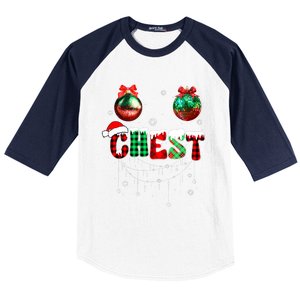 Chest Nuts Matching Chestnuts Funny Christmas Couples Baseball Sleeve Shirt