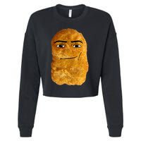 Chicken Nugget Meme Cropped Pullover Crew