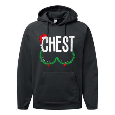 Chest Nuts Matching Chestnuts Funny Christmas Couples Chest Performance Fleece Hoodie