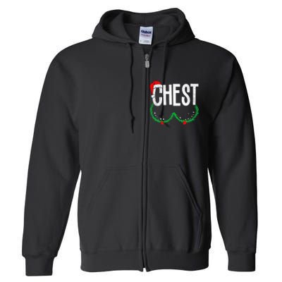 Chest Nuts Matching Chestnuts Funny Christmas Couples Chest Full Zip Hoodie