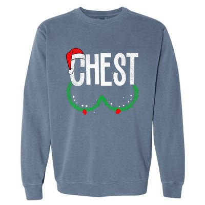 Chest Nuts Matching Chestnuts Funny Christmas Couples Chest Garment-Dyed Sweatshirt