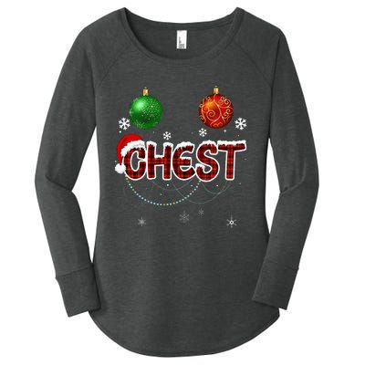 Chest Nuts Matching Chestnuts Funny Christmas Couples Nuts Women's Perfect Tri Tunic Long Sleeve Shirt