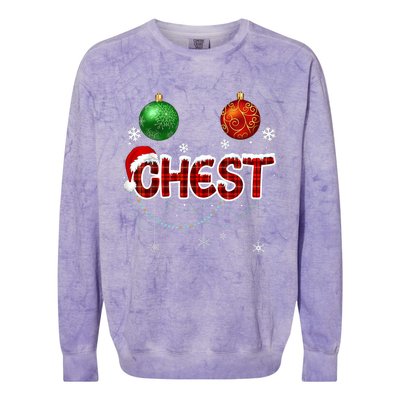 Chest Nuts Matching Chestnuts Funny Colorblast Crewneck Sweatshirt