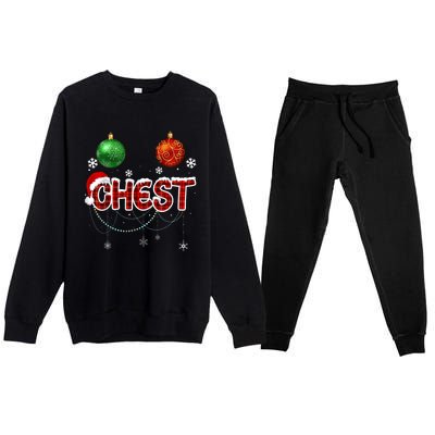 Chest Nuts Matching Chestnuts Funny Premium Crewneck Sweatsuit Set