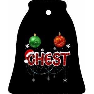 Chest Nuts Matching Chestnuts Funny Ceramic Bell Ornament