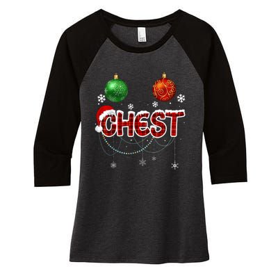 Chest Nuts Matching Chestnuts Funny Women's Tri-Blend 3/4-Sleeve Raglan Shirt