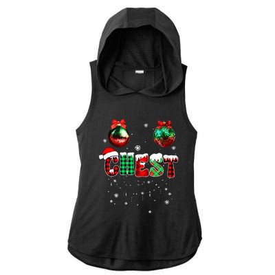 Chest Nuts Matching Chestnuts Funny Christmas Couples Ladies PosiCharge Tri-Blend Wicking Draft Hoodie Tank