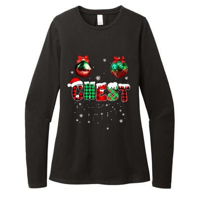 Chest Nuts Matching Chestnuts Funny Christmas Couples Womens CVC Long Sleeve Shirt