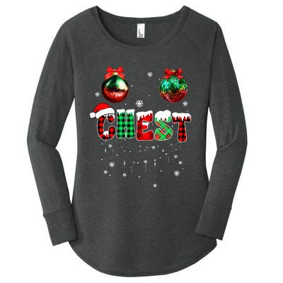 Chest Nuts Matching Chestnuts Funny Christmas Couples Women's Perfect Tri Tunic Long Sleeve Shirt