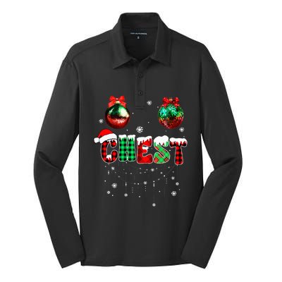 Chest Nuts Matching Chestnuts Funny Christmas Couples Silk Touch Performance Long Sleeve Polo