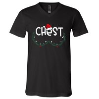 Chest Nuts Matching Chestnuts Xmas Christmas Couples V-Neck T-Shirt