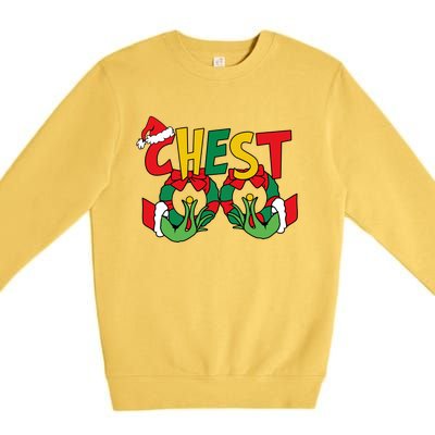 Chest Nuts Matching Chestnuts Funny Christmas Couples Nuts Gift Premium Crewneck Sweatshirt