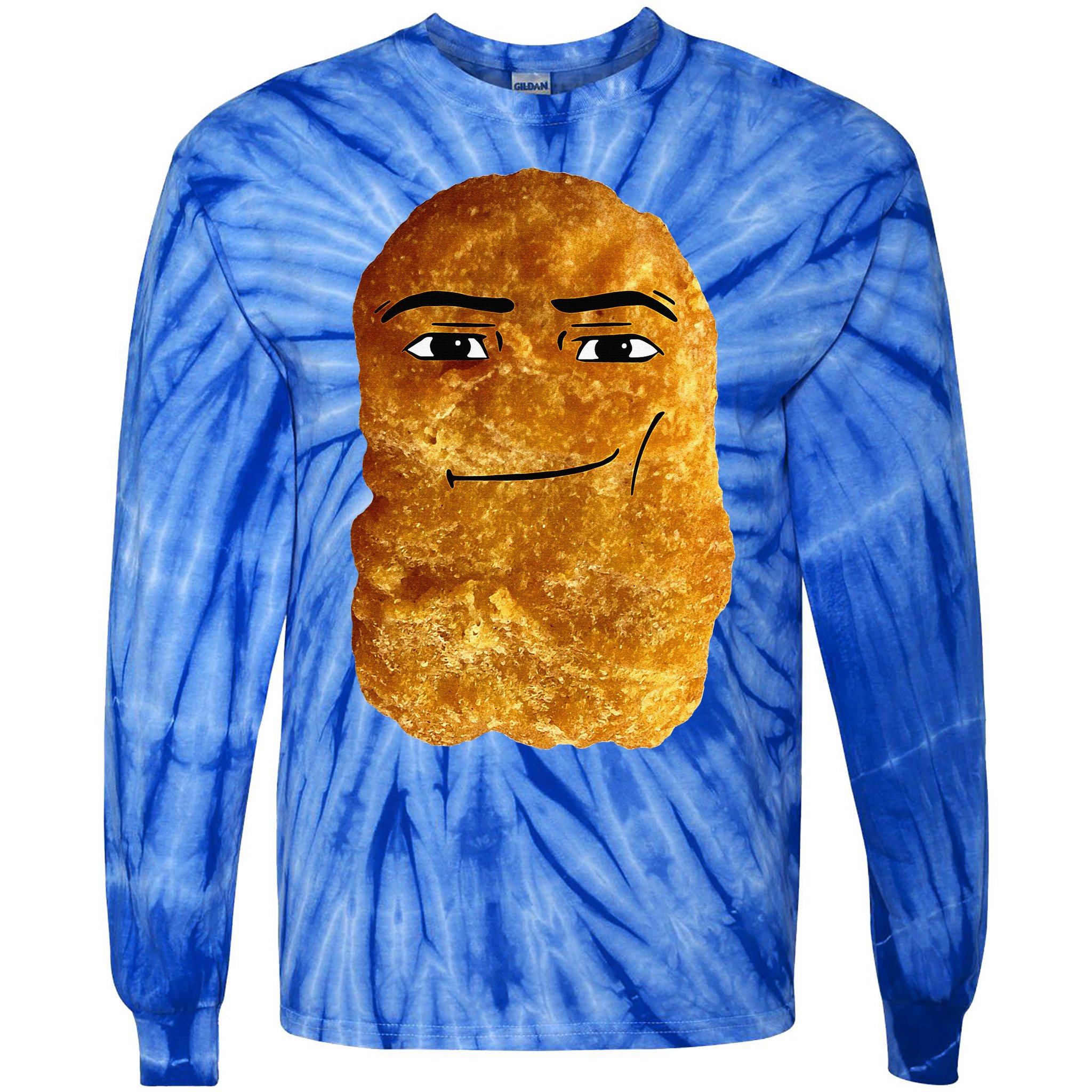Chicken Nugget Meme Tie-Dye Long Sleeve Shirt