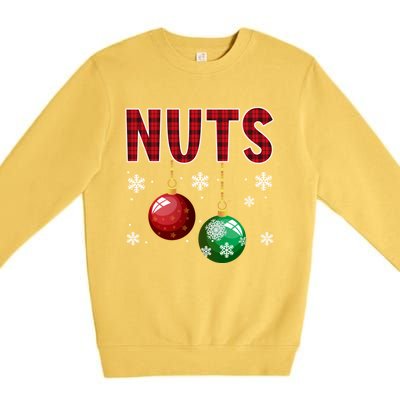 Chest Nuts Matching Chestnuts Funny Christmas Couples Xmas Meaningful Gift Premium Crewneck Sweatshirt