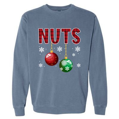 Chest Nuts Matching Chestnuts Funny Christmas Couples Xmas Meaningful Gift Garment-Dyed Sweatshirt