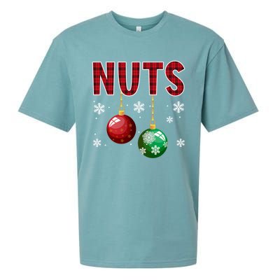 Chest Nuts Matching Chestnuts Funny Christmas Couples Xmas Meaningful Gift Sueded Cloud Jersey T-Shirt