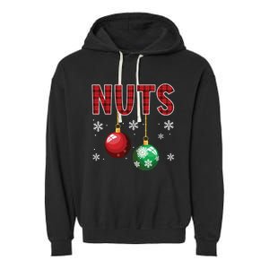 Chest Nuts Matching Chestnuts Funny Christmas Couples Nuts Garment-Dyed Fleece Hoodie