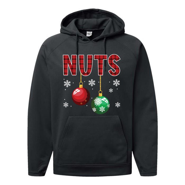 Chest Nuts Matching Chestnuts Funny Christmas Couples Nuts Performance Fleece Hoodie