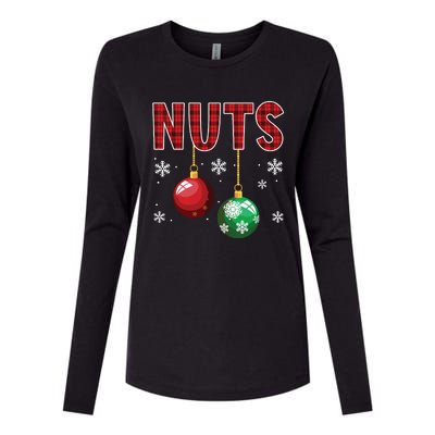 Chest Nuts Matching Chestnuts Funny Christmas Couples Nuts Womens Cotton Relaxed Long Sleeve T-Shirt