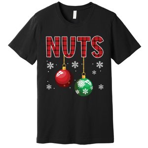 Chest Nuts Matching Chestnuts Funny Christmas Couples Nuts Premium T-Shirt