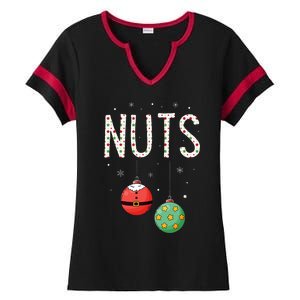 Chest Nuts Matching Funny Christmas Couples Chestnuts Nuts Ladies Halftime Notch Neck Tee