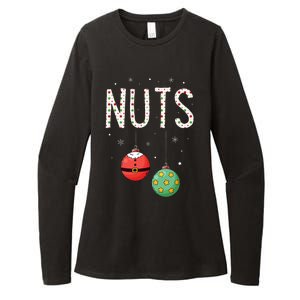 Chest Nuts Matching Funny Christmas Couples Chestnuts Nuts Womens CVC Long Sleeve Shirt