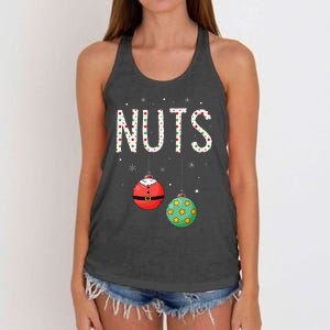 Chest Nuts Matching Funny Christmas Couples Chestnuts Nuts Women's Knotted Racerback Tank