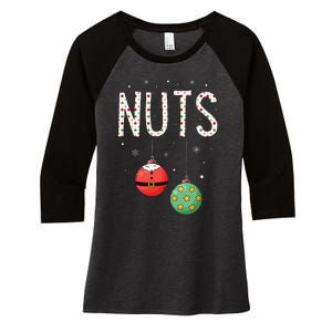 Chest Nuts Matching Funny Christmas Couples Chestnuts Nuts Women's Tri-Blend 3/4-Sleeve Raglan Shirt